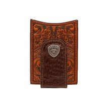 Ariat Mens Caiman Print Money Clip Wallet