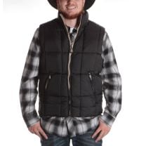 Mens Western Reversible Down Waterproof Vest Black Sand