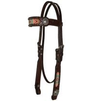 Circle Y Aztec Bead Inlay Browband Headstall