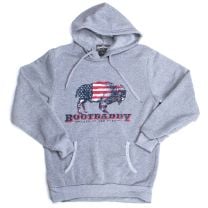 PFI BootDaddy Mens American Flag Buffalo Hoodie Gray