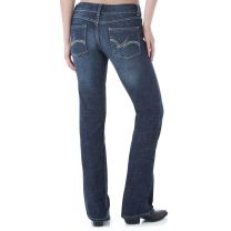Wrangler Womens Regular Mid Rise Faded Boot Cut Jeans