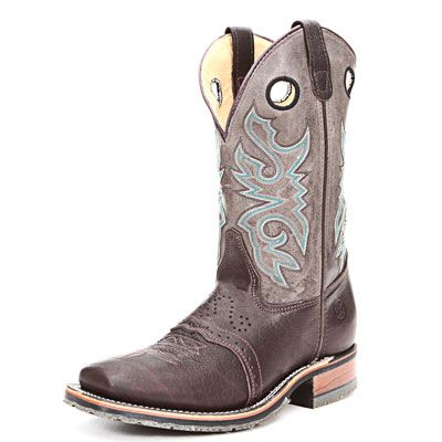 Double H Chocolate Bullhide Black Ice Roper Work Boots