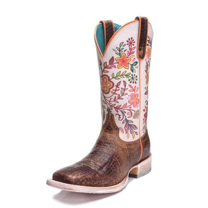 Ariat Womens Crackled Floral Western Boots 10027359