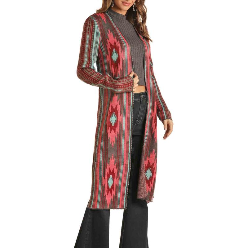 Rock and Roll Womens Aztec Cardigan Duster