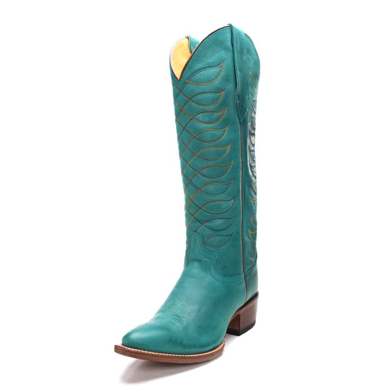 Justin Womens Whitley Turquoise Cowboy Boots VN4460