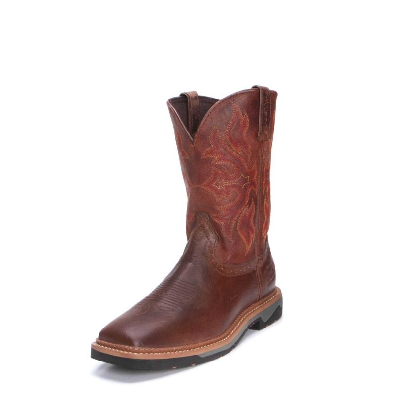 Justin Mens Stampede Square Toe Cowboy Boots WK4100