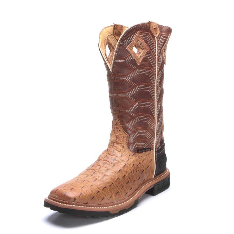 Justin Men's Crocodile Print Waterproof Work Boots WK4838