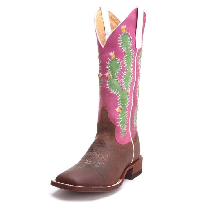 Macie Bean Womens Prickled Pink Cactus Cowboy Boots M9132