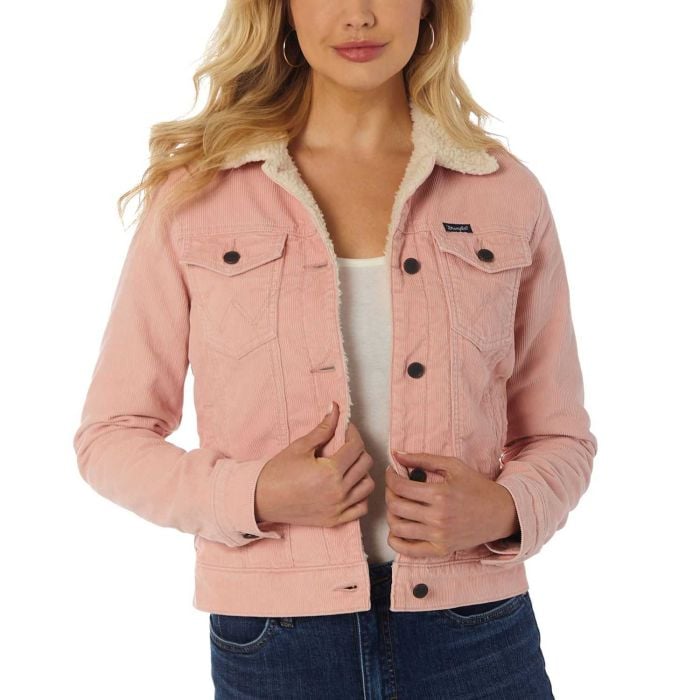 Wrangler Retro Womens Pink Corduroy Sherpa Jacket