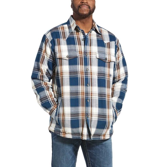 Ariat Mens Button Down Plaid Shirt Jacket
