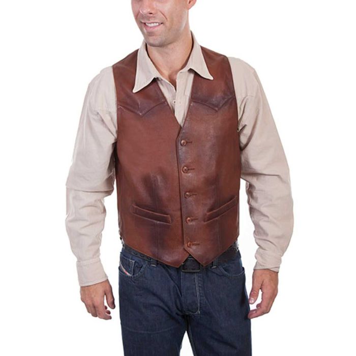 Scully Mens Classic Western Leather Vest Scully Mens Classic Western Leather Vest