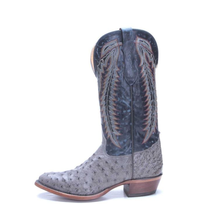 Tony Lama Mens Gray Full Quill Ostrich Boots EP8267