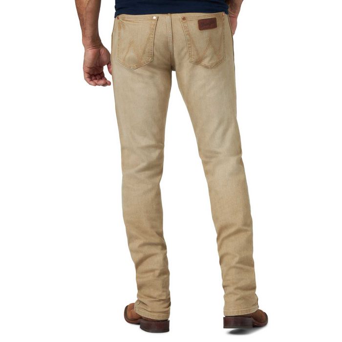 Wrangler Retro Premium Mens Slim Straight Jeans Tan