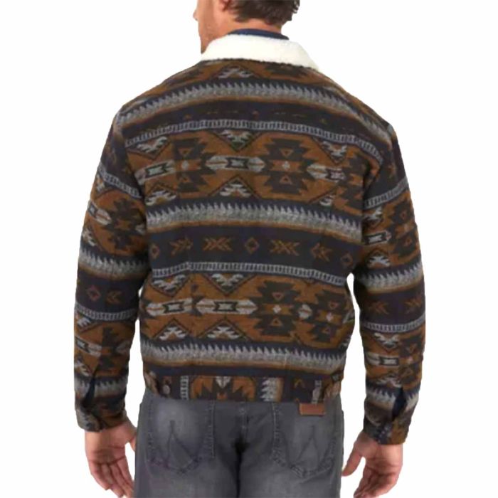 monkey time SHRPA PANEL AWARD JACKET（XL） Wrangler Mens Whiskey Sherpa Lined Jacquard Jacket