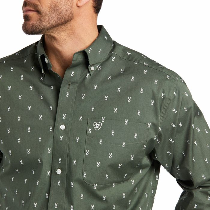 Ariat Mens Bertel Steer Print Button Down Shirt