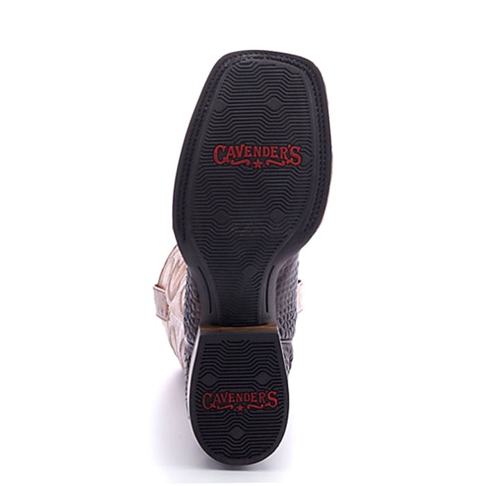 Cavender's Men's Chocolate Hornback Alligator Print Wide Square