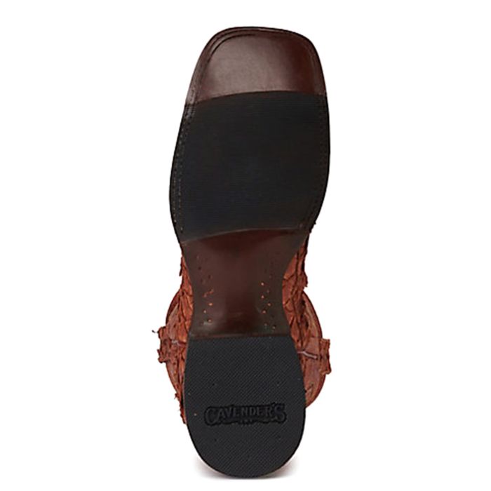 Cavenders Mens Mango Buffalo and Peanut Piracuru Wide Square Toe