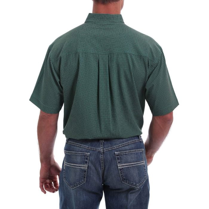 Cinch Mens ArenaFlex Green Short Sleeve Work Shirt
