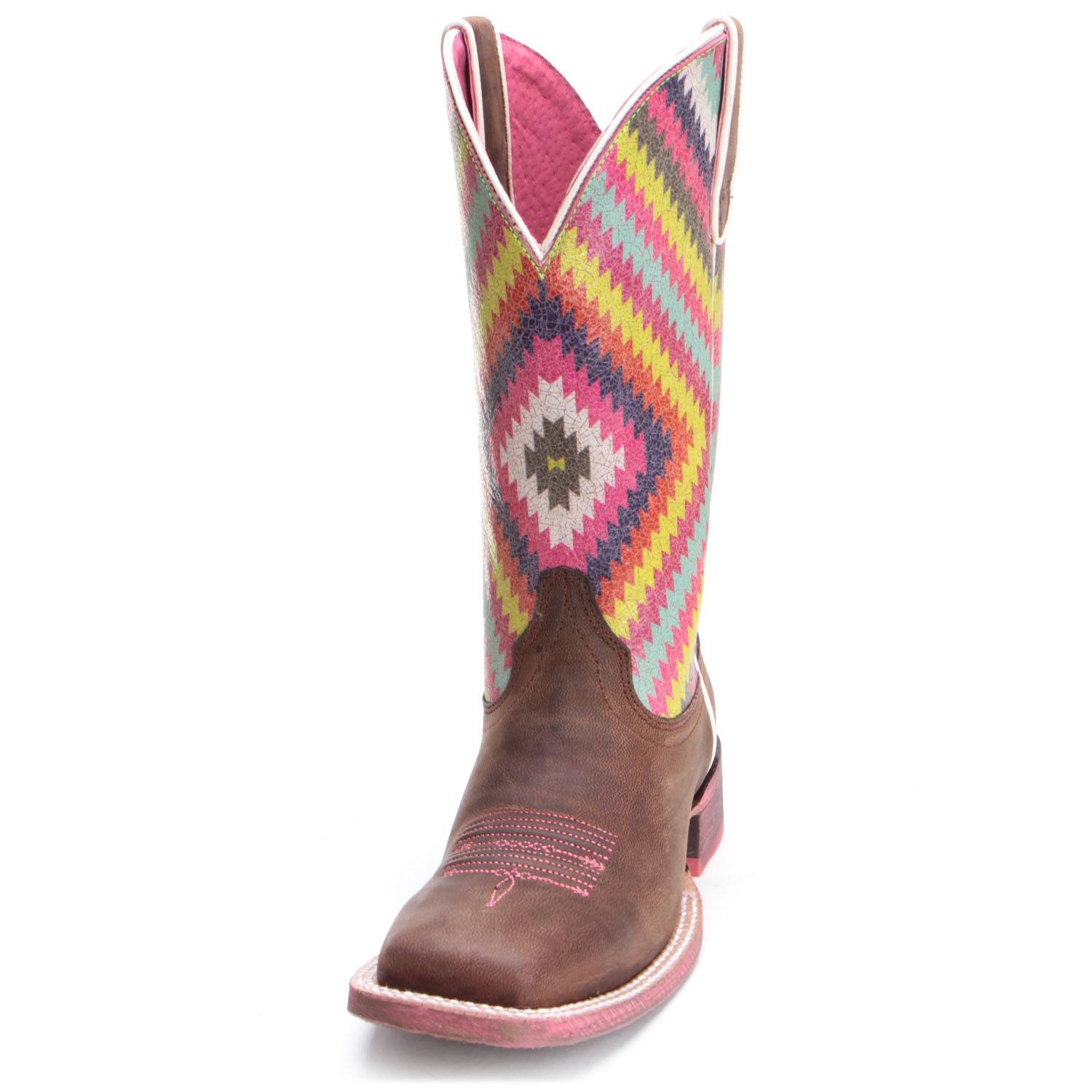 Ladies Spot On Aztec Design Cowboy Style *Boots* 