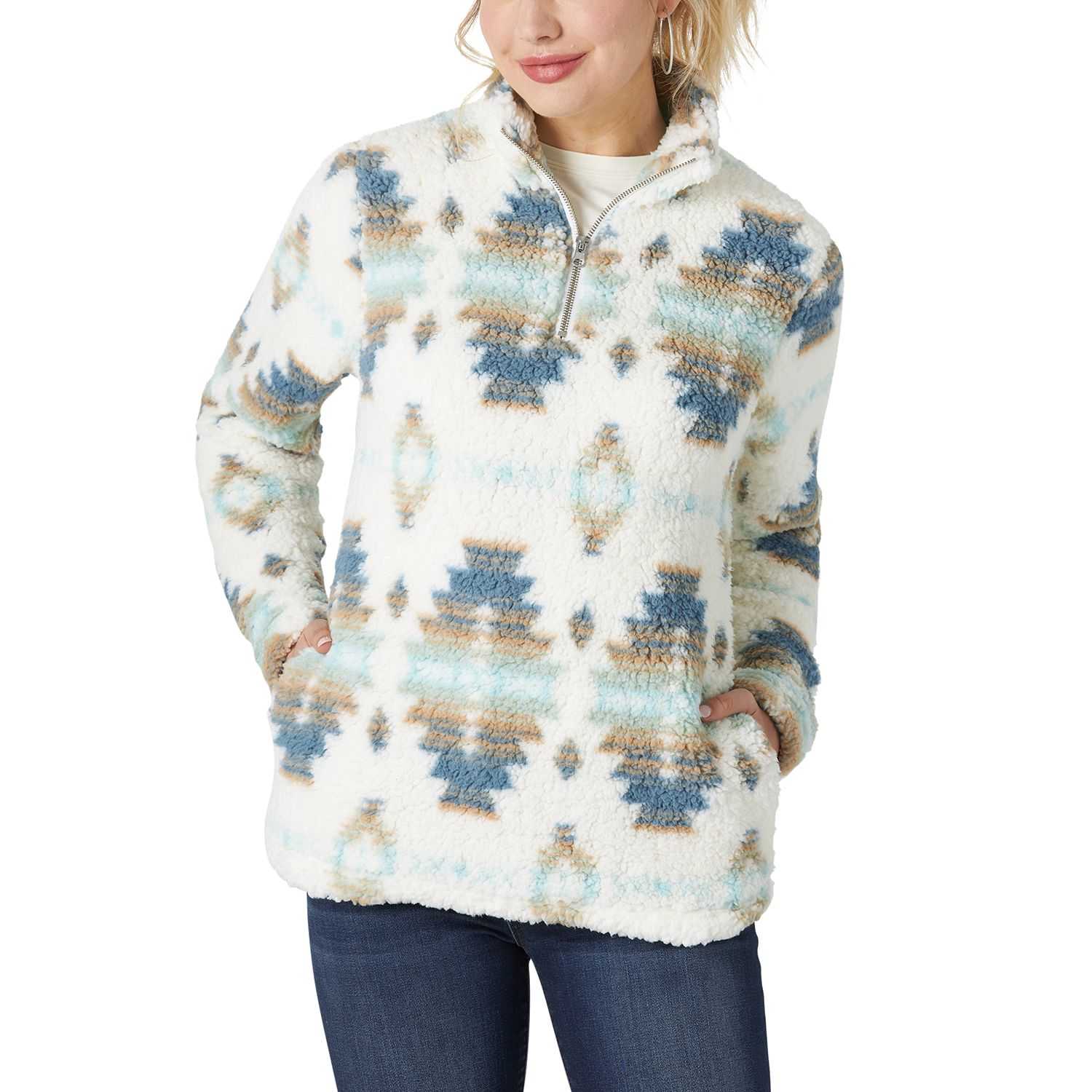 Wrangler Womens Sherpa Fleece Pullover Jacket