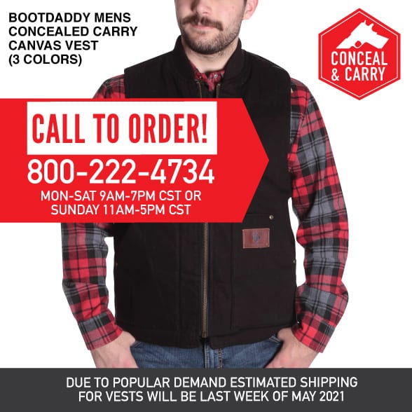 BootDaddy Conceal Carry Vests at PFI Western Store